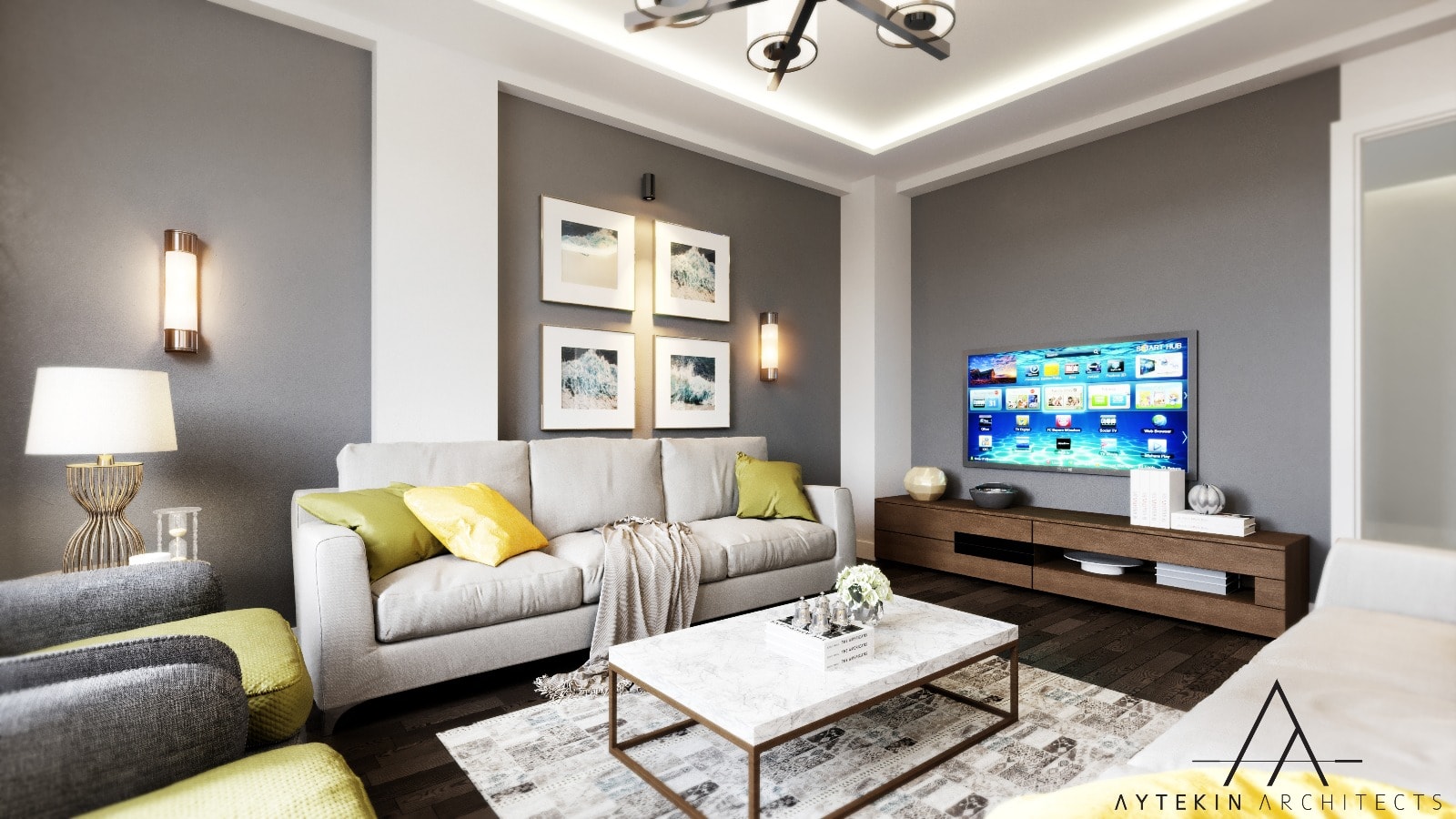 Altay Residence A Blok oturma odası TV ünitesi