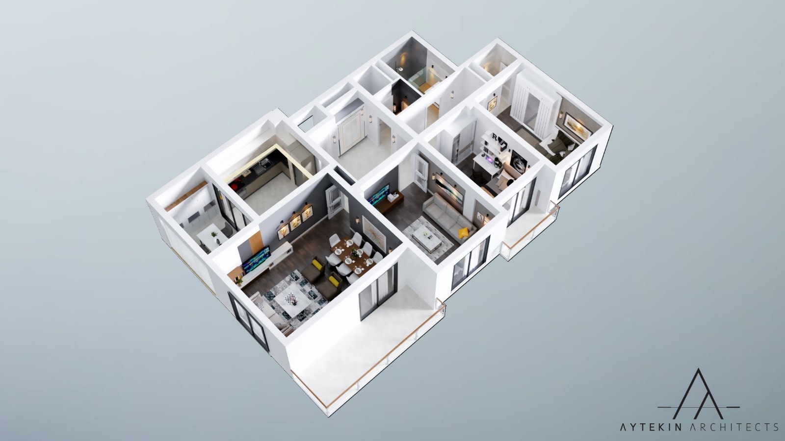 Altay Residence A Blok 3D kat planı