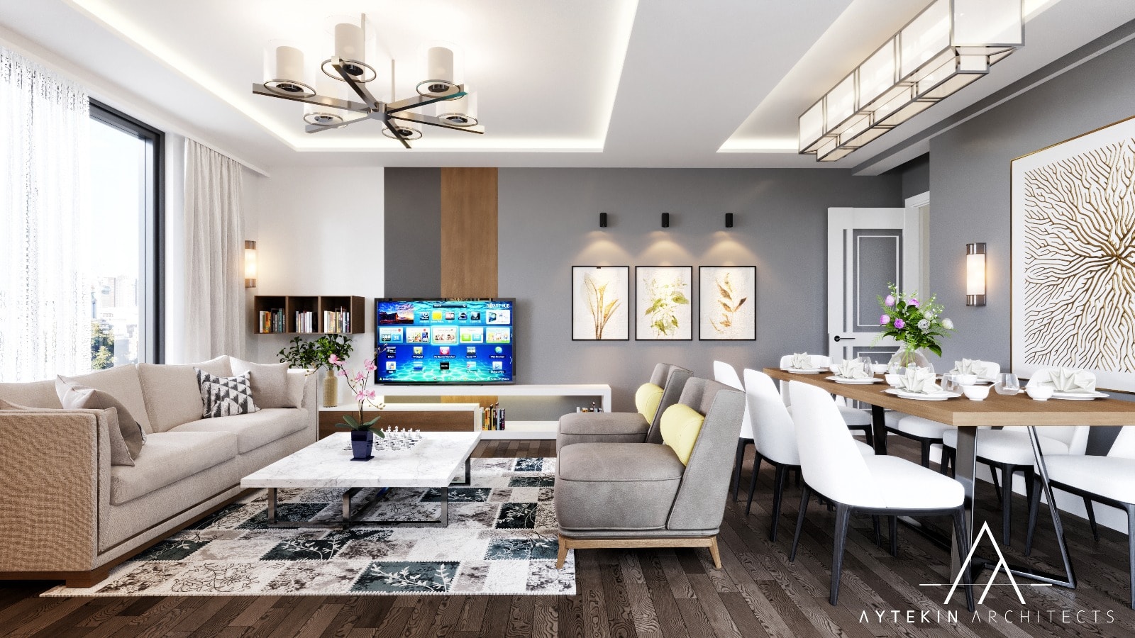 Altay Residence A Blok açık plan salon